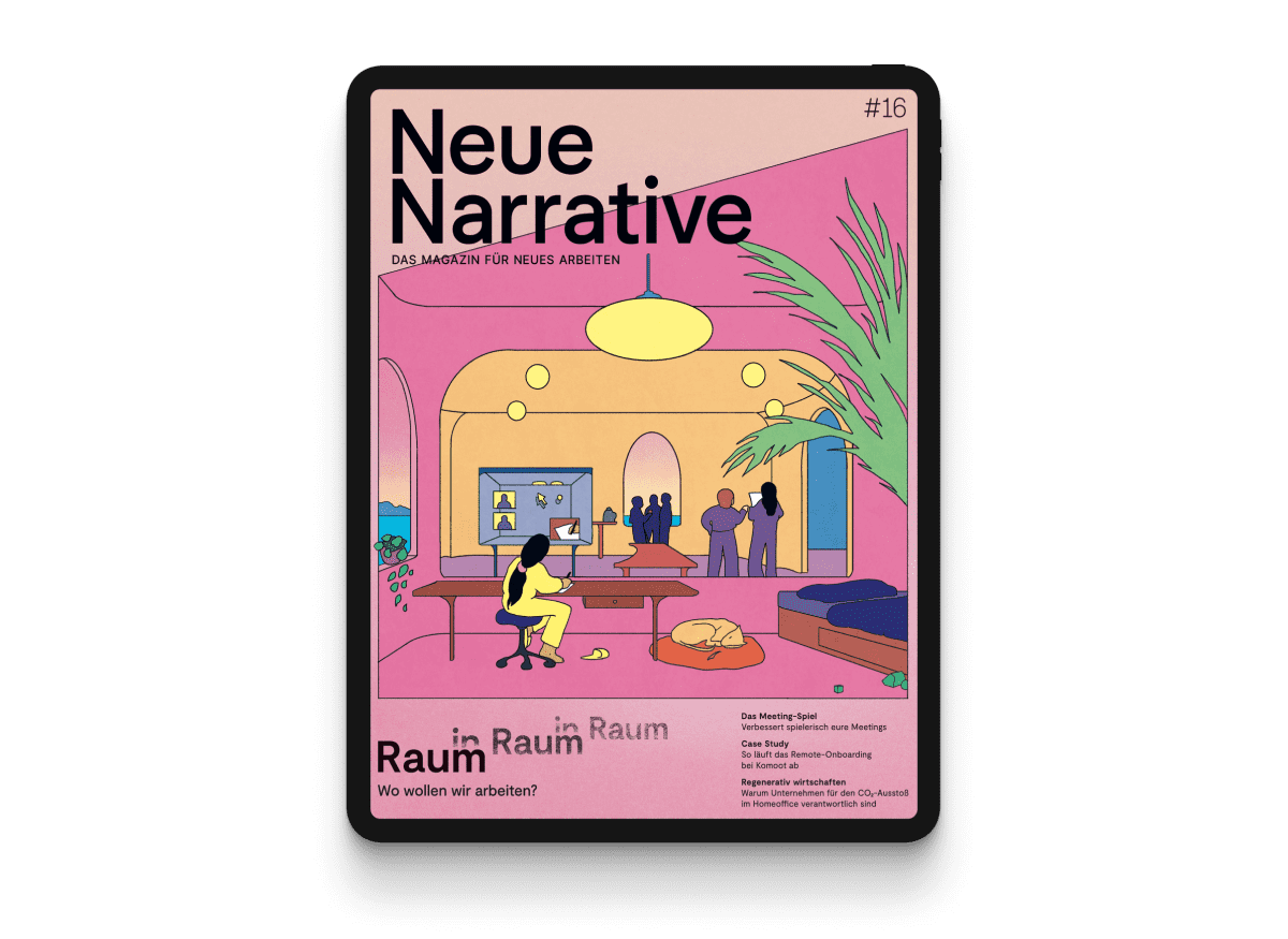 iPad, das das Cover der Neue Narrative Ausgabe 16 zeigt